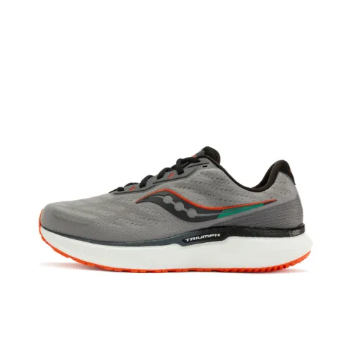 Saucony Triumph 19 Running Shoes Men Low-Top Gray/Orange