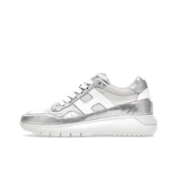HOGAN Interactive³ Cushioning Anti-Slip And Wear-Resistant Low-Top Casual Shoes Women's Silver White