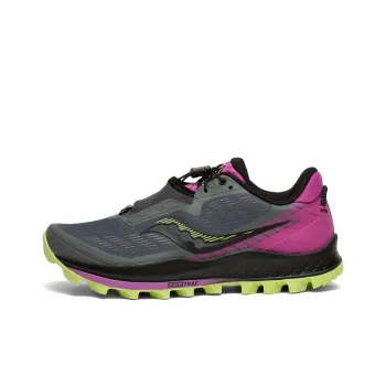 Saucony Peregrine Falcon 11 Peregrine Low-Top Running Shoes Women's Gray Purple Green Standard M