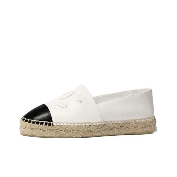 CHANEL Espadrilles Women's White Black