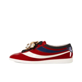 GUCCI Falacer Patent Leather Sneaker Red Vernice Crystal Women's