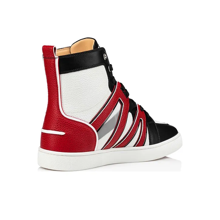 CL Vida Top High Top Stylish Skateboarding Shoes Men's Red Black White-2