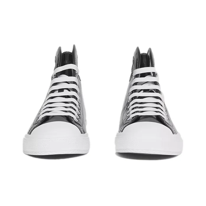 Burberry Larkhall High-Top Sneakers Black White Leather-2
