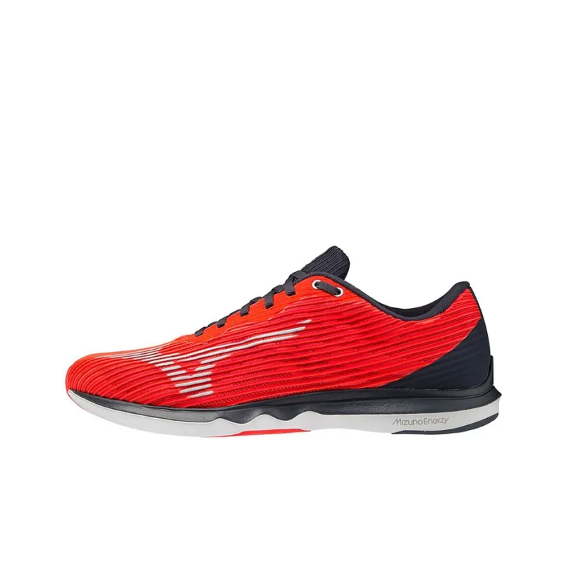 Mizuno Wave Shadow 4 Anti Slip Wear Resistant Breathable Lightweight Low Top Running Shoes Men's Red-0