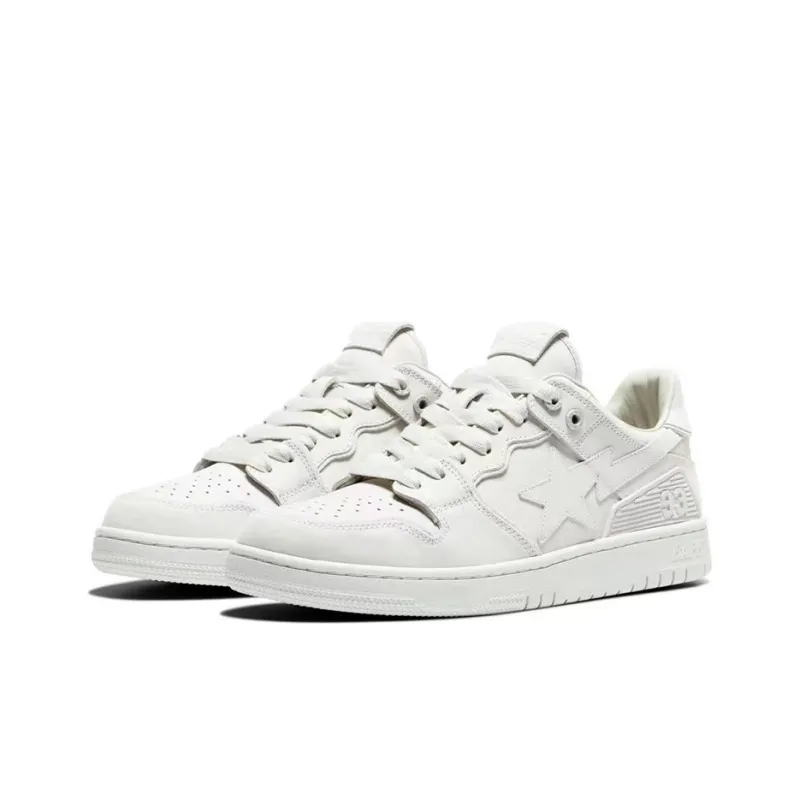 A BATHING APE SK8 URBAN FALL Stylish Skateboarding Shoes Men's White-2