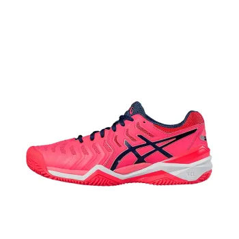 Asics Gel-Resolution 7 Gel Resolution 7 Clay Low-Top Running Shoes Women's Red Blue