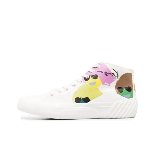 KENZO Skateboard Shoes Men High-Top White