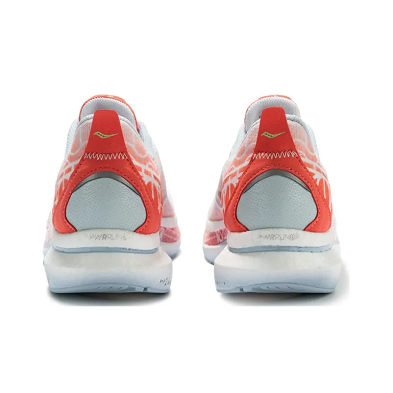Saucony Shock Absorbers With Slip Resistant Features Low Top Carbon Plate Marathon Running Shoes Unisex White Red-3