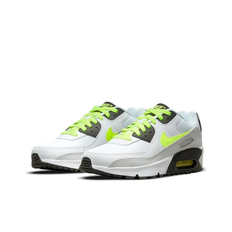 Nike Air Max 90 Leather White Volt GS-2