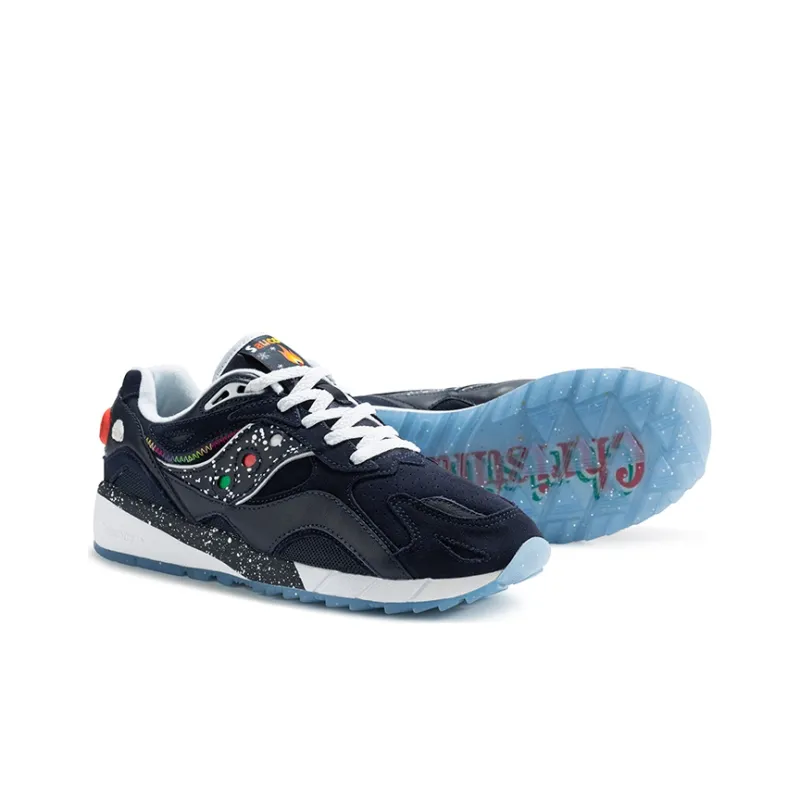 Saucony Shadow 6000 Cushioned Slip Resistant Water Resistant Low Top Running Shoes Unisex Blue White-5