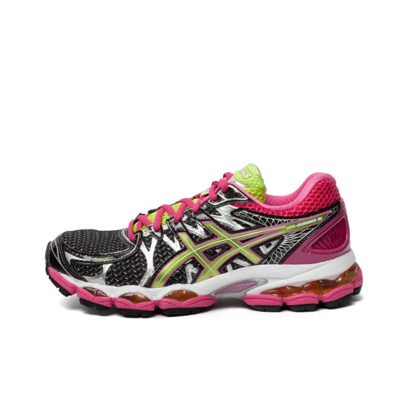 Asics GEL-Nimbus 16 Breathable Low-Top Running Shoes Women's Lime Silver-0