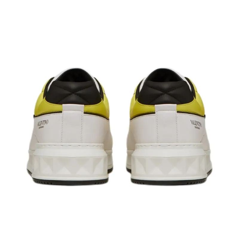 Valentino One Stud Low 'White Yellow'-4