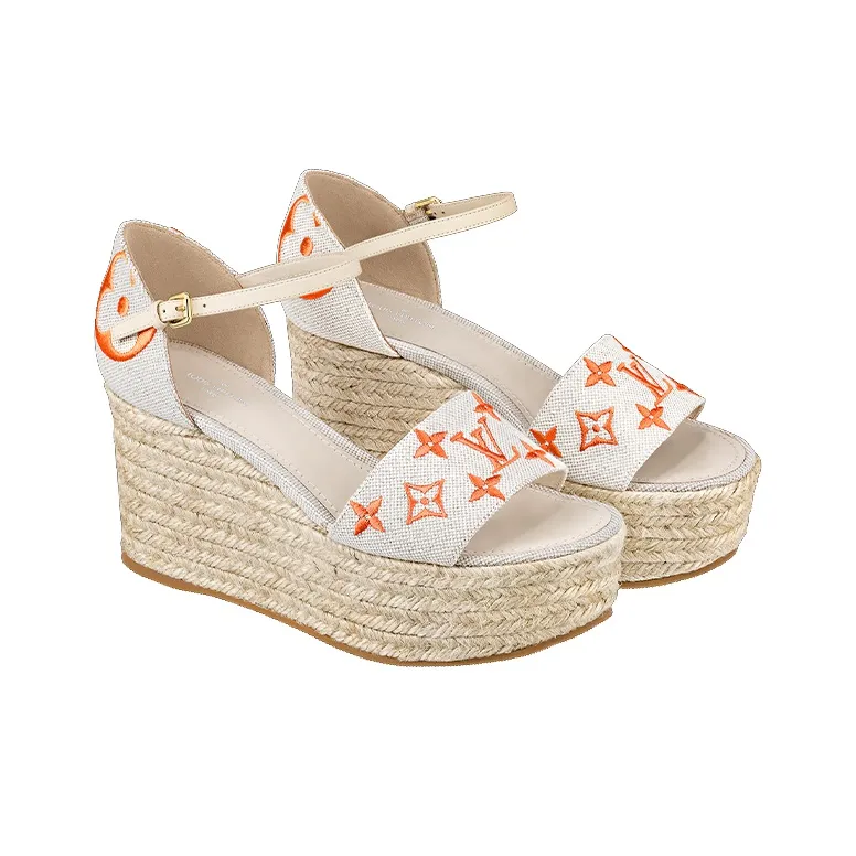 LOUIS VUITTON Starboard One Strap Sandals Women's Orange-2