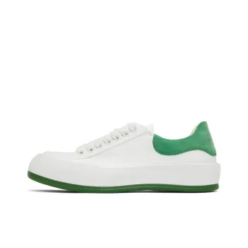Alexander McQueen Deck Skate Plimsoll Lace Up 'White Green Suede'
