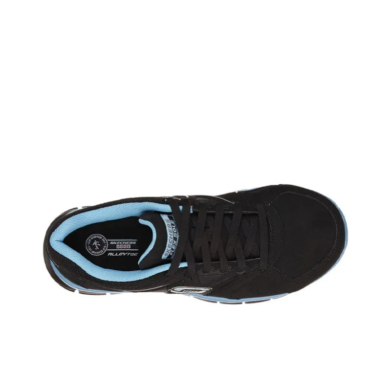Skechers Synergy Cushioned Slip-Resistant Low-Top Running Shoes Women's Black Blue-2