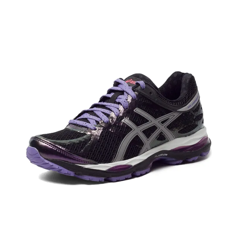Asics Gel-Cumulus 17 Lite-Show Wear-Resistant Low-Top Running Shoes Women's Black Purple Silver-2