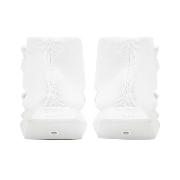 NORVINCY Mid Top Hook and Loop Beach Casual Slippers Solid Color Versatile Fashion Beach Sandals Unisex White-3