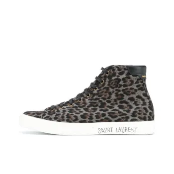 SAINT LAURENT Stylish Skateboarding Shoes Men's Leopard Print