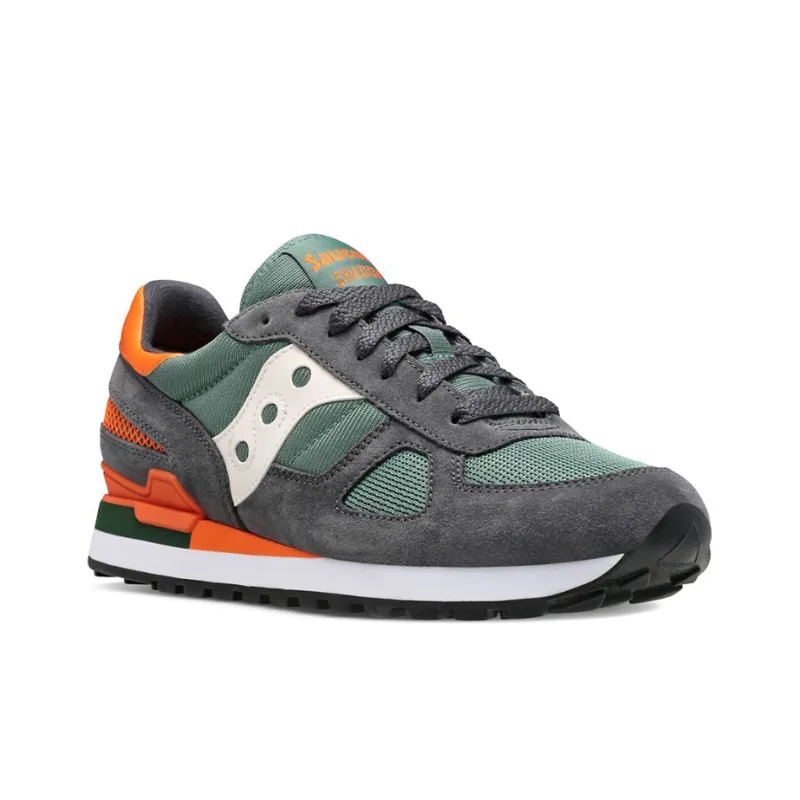 Saucony Shadow Original Running Shoes Men Low Top Gray/Green/Orange-2