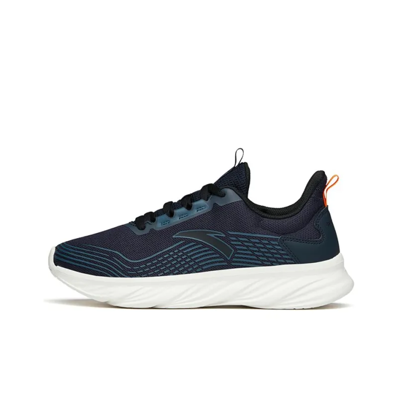 Anta Running Collection Cushioned Slip-Resistant Abrasion-Resistant Breathable Low-Top Running Shoes Men's Black Blue-0