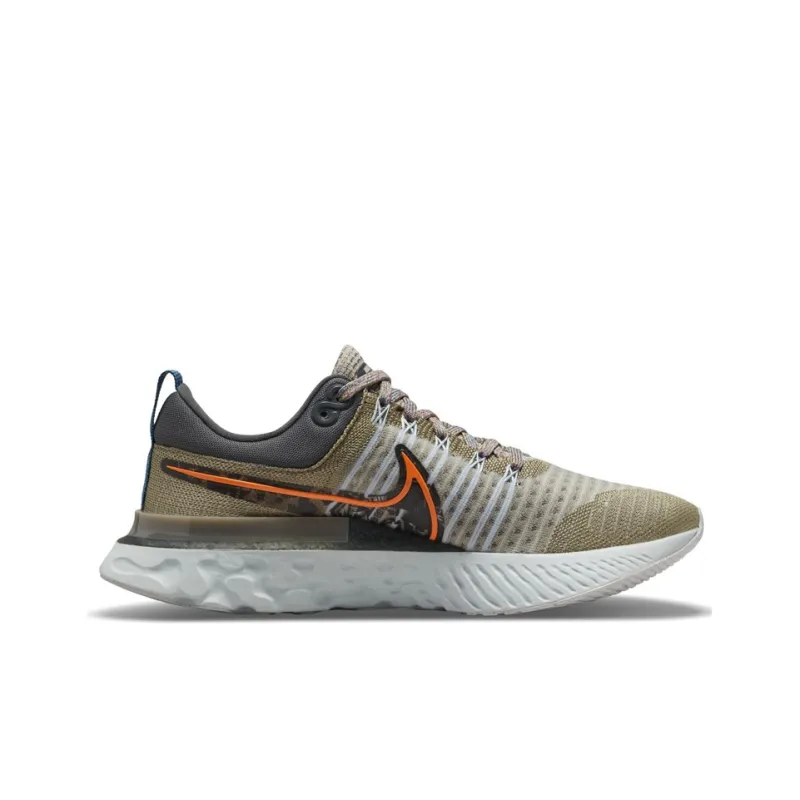 Nike React Infinity Run Flyknit 2 Light Bone Grey Orange-1
