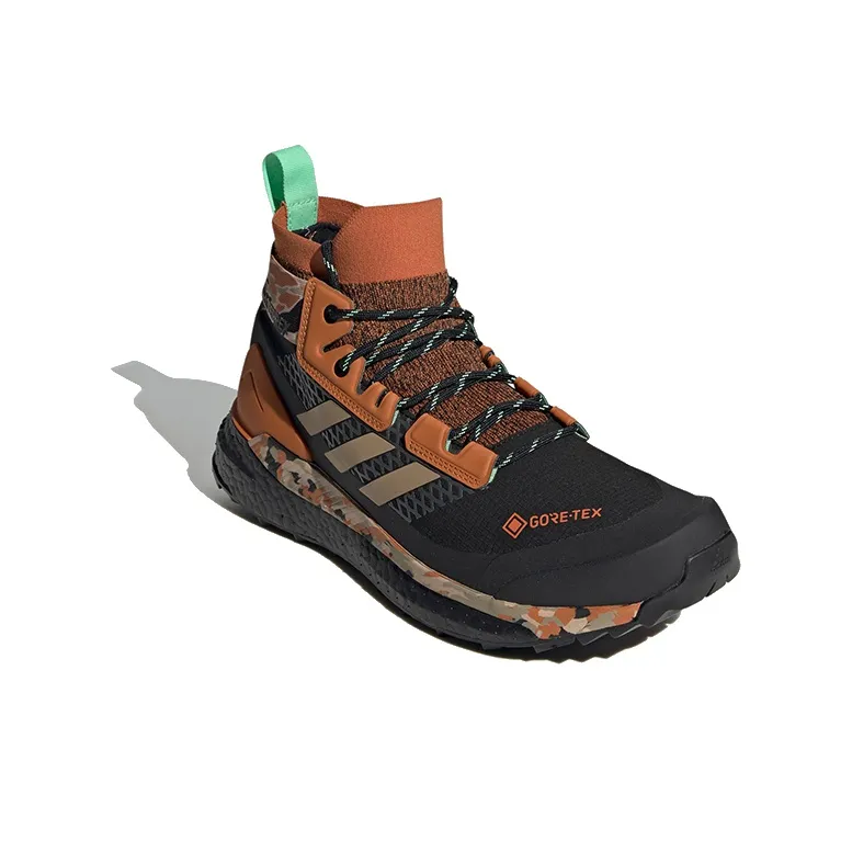 Adidas Terrex Free Hiker GTX Hiking Anti-Slip And Wear-Resistant Breathable High-Top Trekking Shoes Men's Black Orange-2