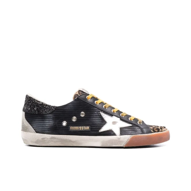 Golden Goose Super Star Corduroy Black Beige Silver Ice-1