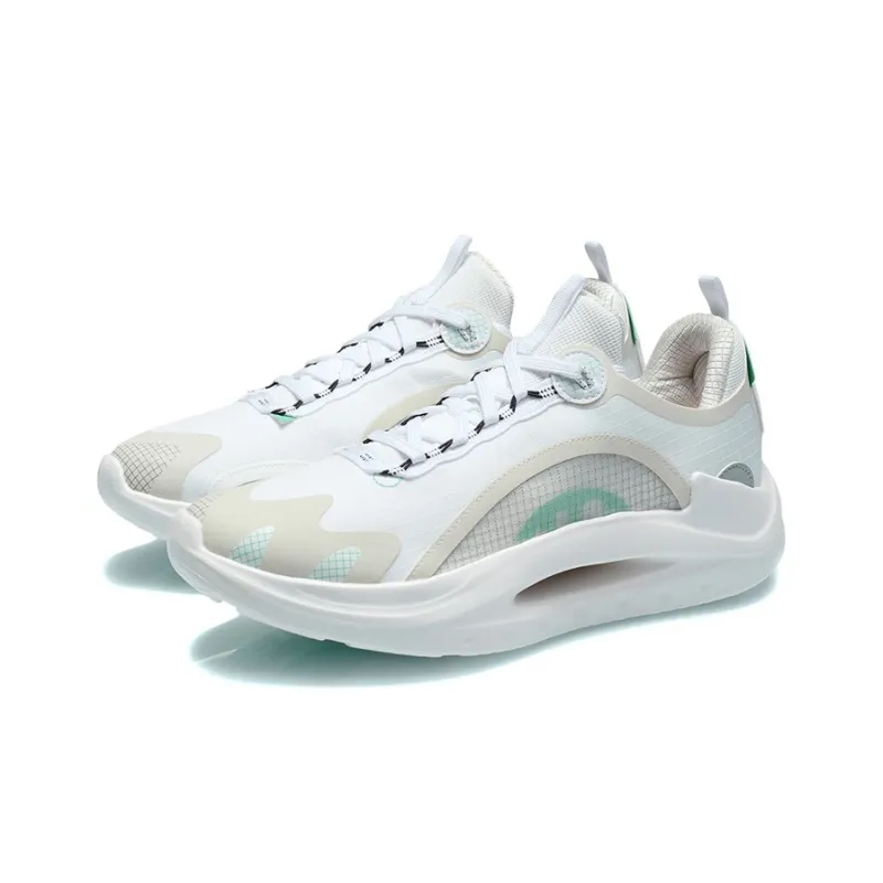 LINING Apocalypse Running Shoes Men Low Top White Green-2