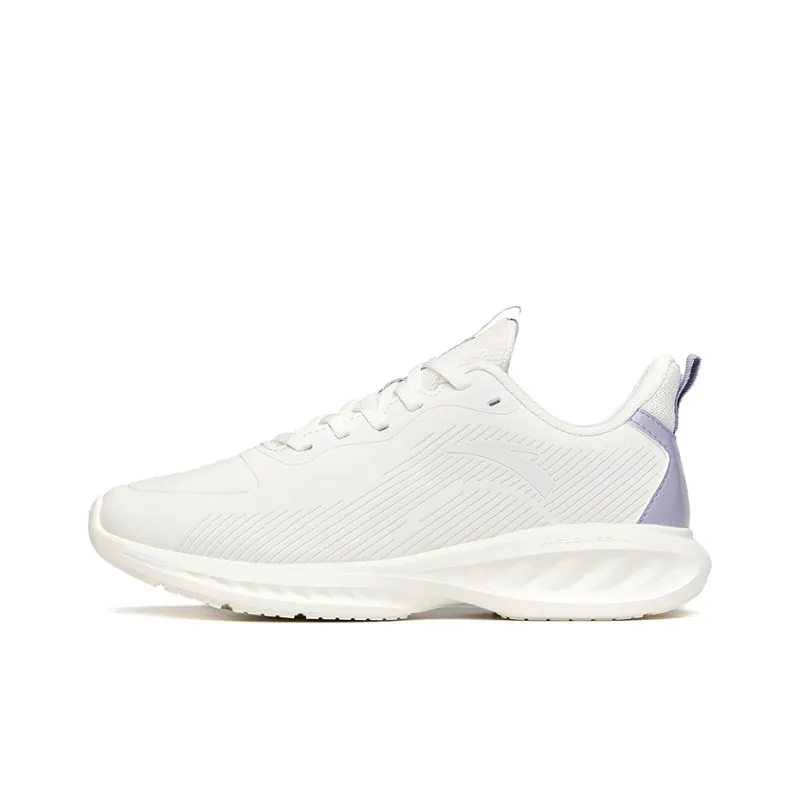 Anta Running Collection Abrasion Resistant Slip Resistant Low Top Running Shoes Women's White Purple-0