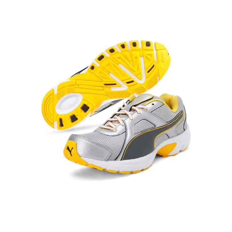 PUMA Aiko Hercules IDP Anti-Slip Wear-Resistant Low-Top Running Shoes Men's Gray Yellow-2