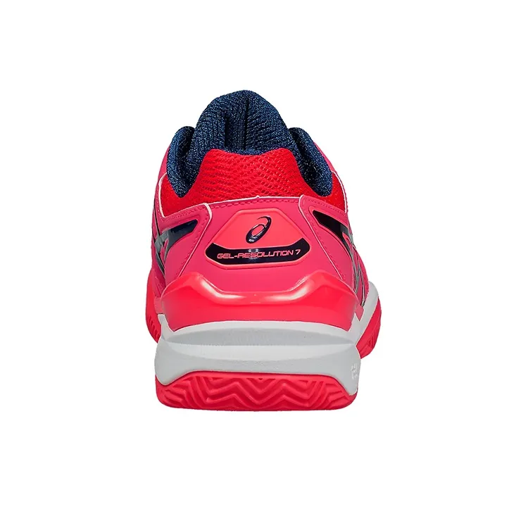 Asics Gel-Resolution 7 Gel Resolution 7 Clay Low-Top Running Shoes Women's Red Blue-3