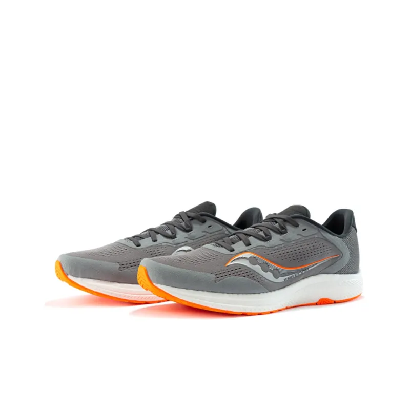 Saucony Freedom 4 Anti Slip Wear Resistant Low Top Running Shoes Men's Gray Orange-2