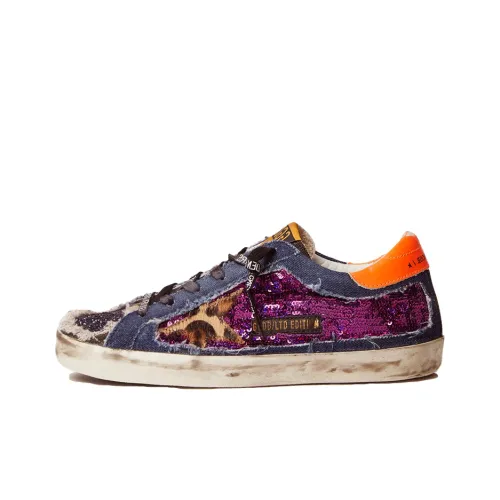 Golden Goose Super-Star Skateboard Shoes Women's Low-Top Black/Purple/Orange