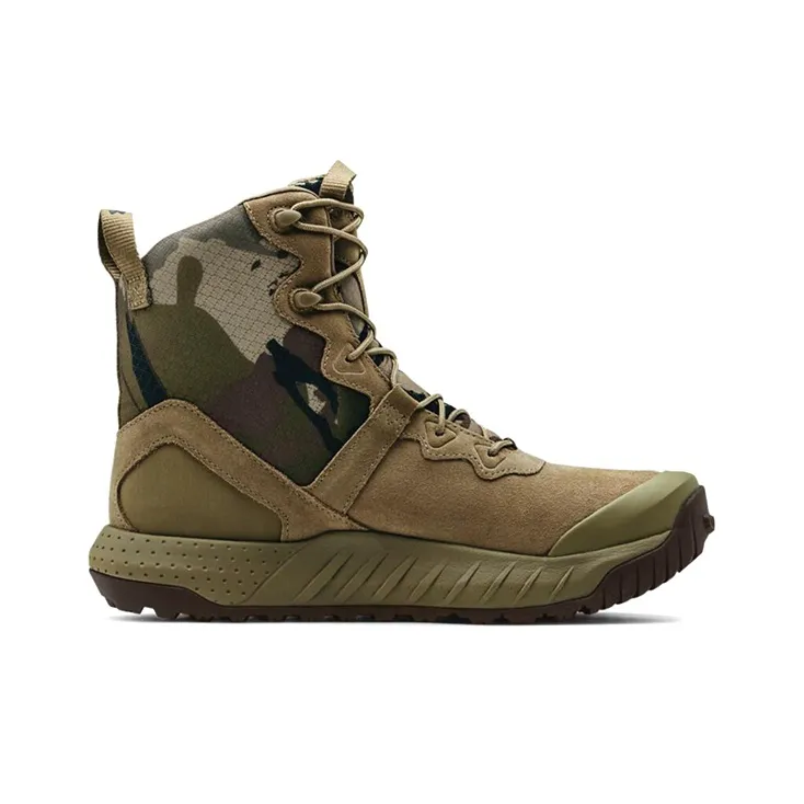 Under Armour Micro G Valsetz Anti-Slip Wear-Resistant High-Top Running Shoes Men's Army Green-1