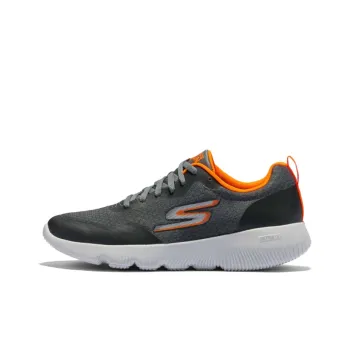 Skechers GO RUN Series Cushioning Anti Slip Wear Resistant Breathability Low Top Casual Running Shoes Men's Gray Orange