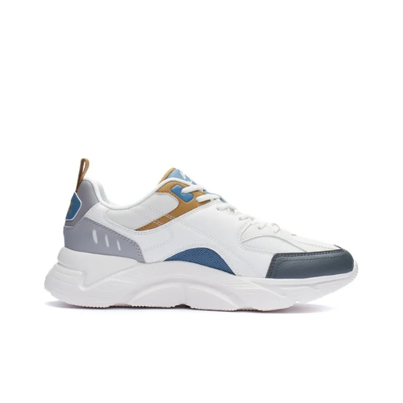 LiNing Cushioning Anti-Slip And Wear-Resistant Low-Top Running Shoes Men's White Gray-1