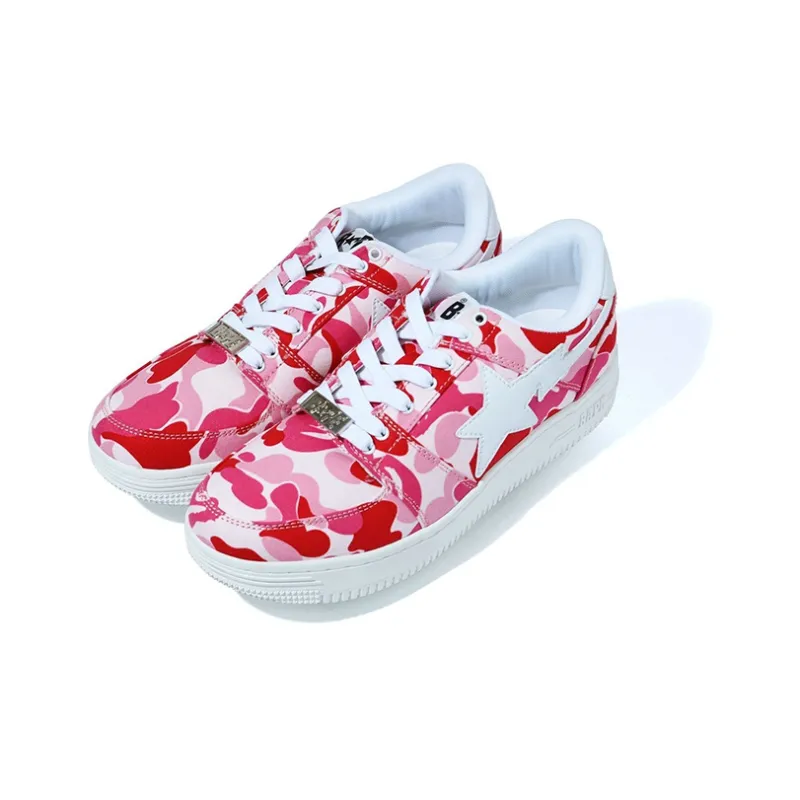 A BATHING APE STA Low Stylish Skateboarding Shoes Women's Pink-2