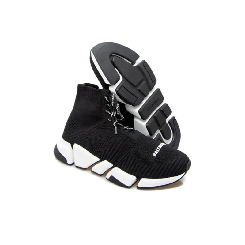 Balenciaga Speed 2 Lace Up Trainer 'Black White'-3