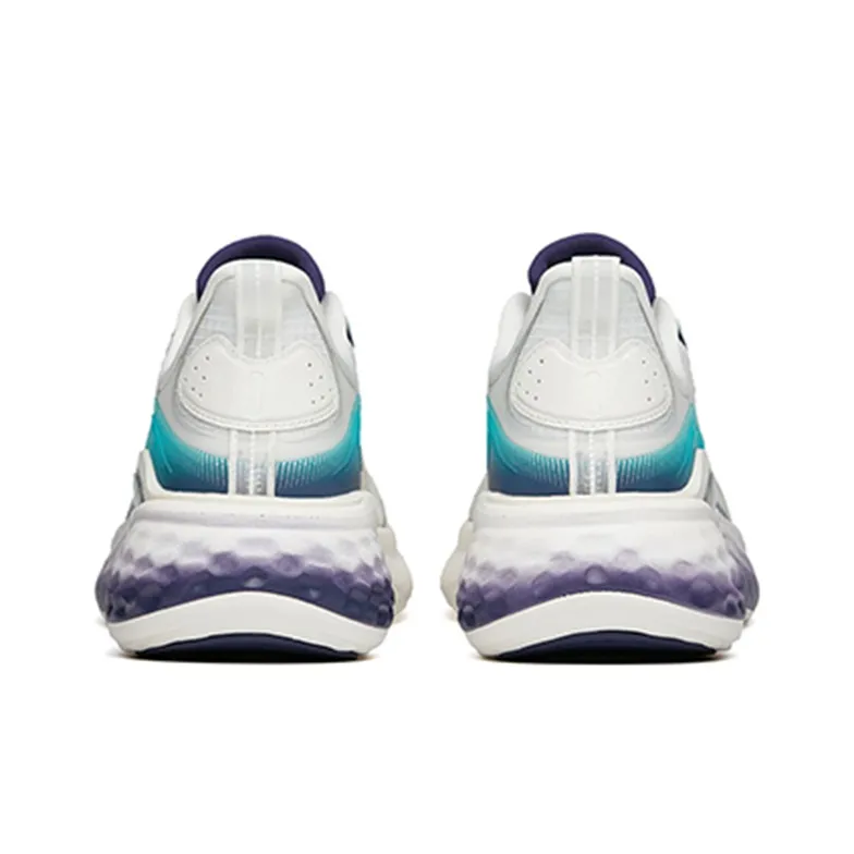 Anta Running Collection Cushioning Anti Slip Wear Resistant Breathability Low Top Running Shoes Men's White Purple-4