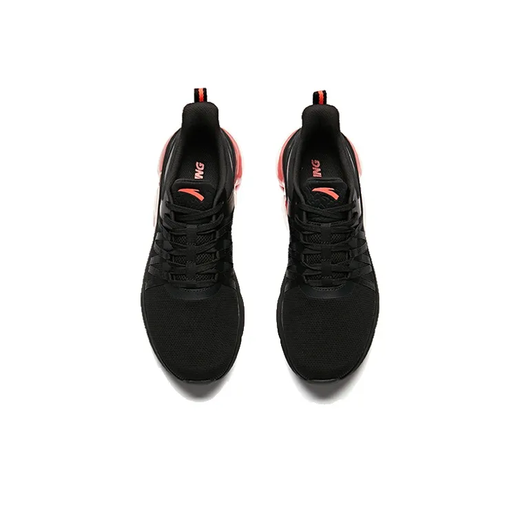Anta Breathable And Lightweight Low Top Running Shoes Men's Black Red-3