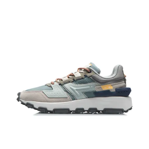 LINING Cloud Sword Running Shoes Men Low-Top Lead Gray Green/Sky Rain Gray