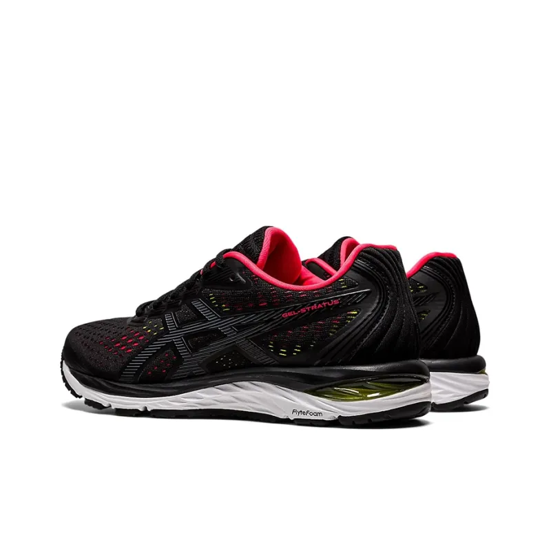 Asics Anti-Slip And Wear-Resistant Coverage Low-Top Running Shoes Women's Black Red-3