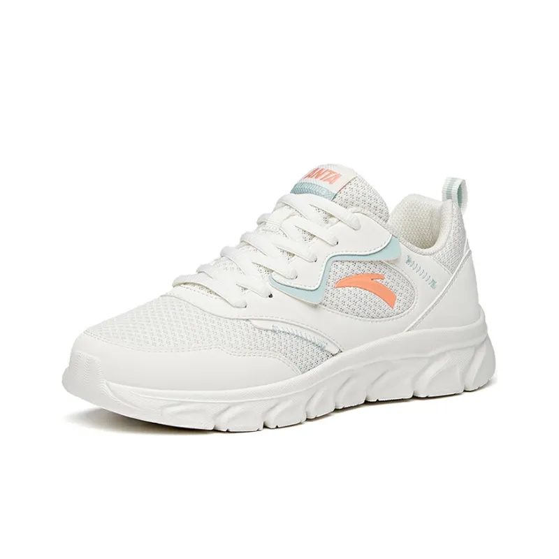 Anta Running Collection Cushioning Anti-Slip Wear-Resistant Breathability Low-Top Running Shoes Women's White Green-1
