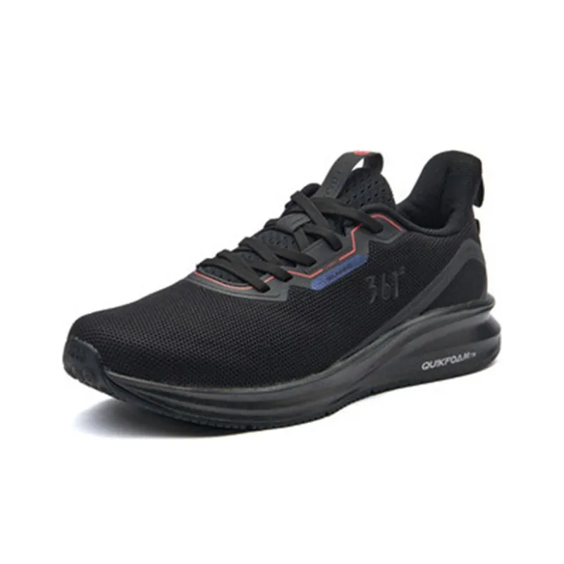 361° Wear Resistant Cushioning Lightweight Low Top Running Shoes Men's Black Red-1