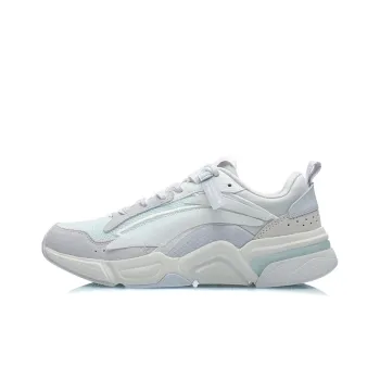 LiNing Cushioning Breathable Wear Resistant Slip Resistant Low Top Running Shoes Women's Light Purple Blue