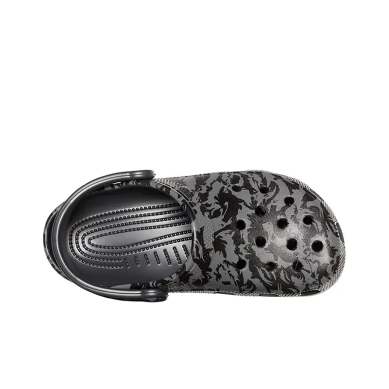 Crocs Classic Clog Camouflage Printing Beach Sandals Black Unisex-2