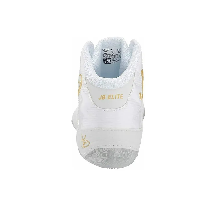 Asics Jb Elite Iv Cushioning Breathable Wear-Resistant Slip-Resistant Mid-Top Running Shoes Unisex White Gold-3
