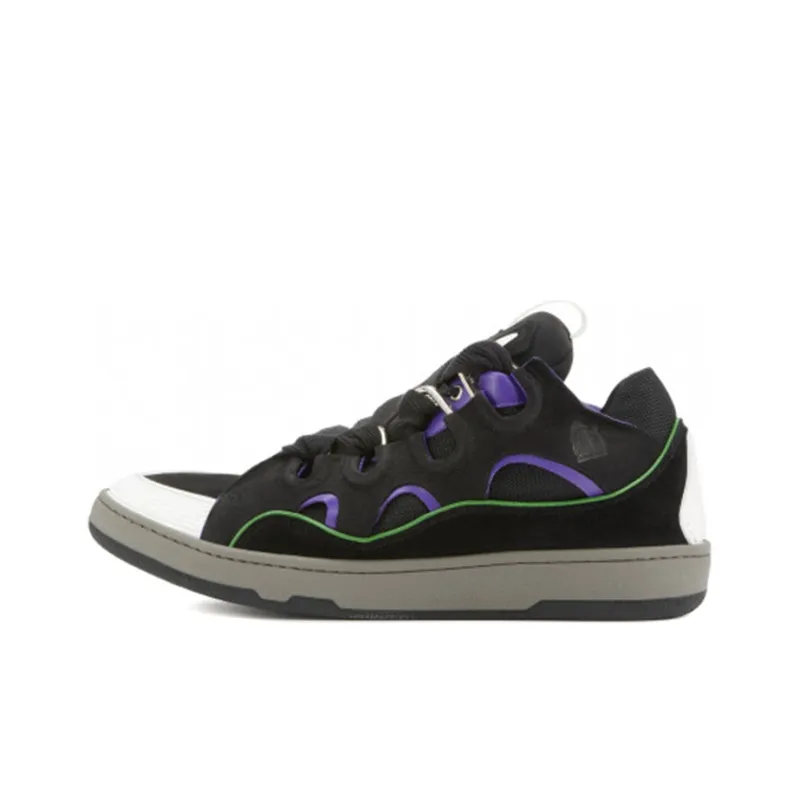 Lanvin Leather Curb Black Purple-0