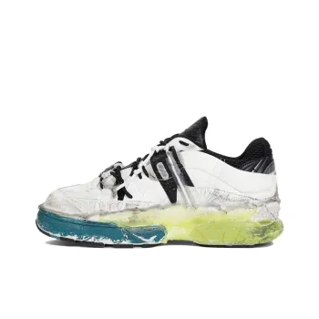 Maison Margiela Replica Multicolor Fusion Stylish Skateboarding Shoes Men's White Green Yellow Distressed Style