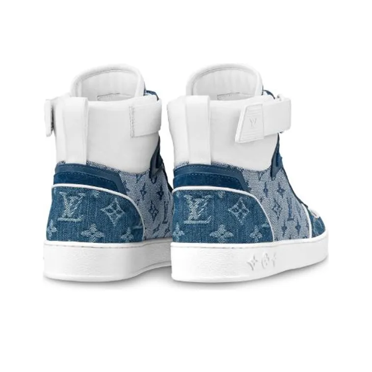 LOUIS VUITTON Lv Boombox Monogram High Top Sneakers Denim Blue Women's-2